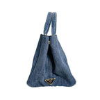 Prada Canvas Tote Bag Canapa Blue — view 5