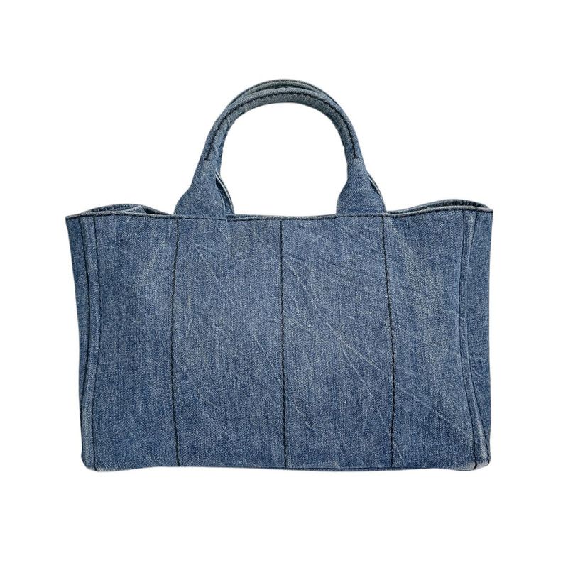 Prada Canvas Tote Bag Canapa Blue — view 4