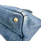 Prada Canvas Tote Bag Canapa Blue — view 7