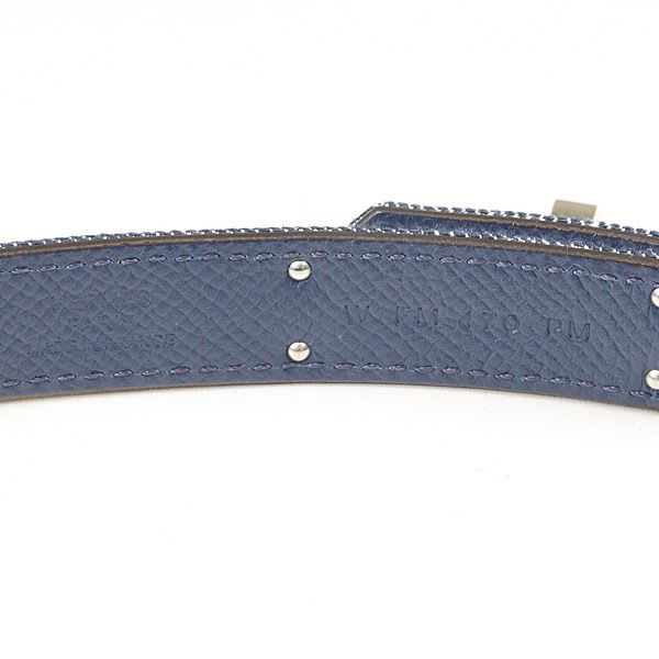 Hermes Belt Kelly Jean 18 PM Epson Denim Blue Series Silver Hardware — view 5