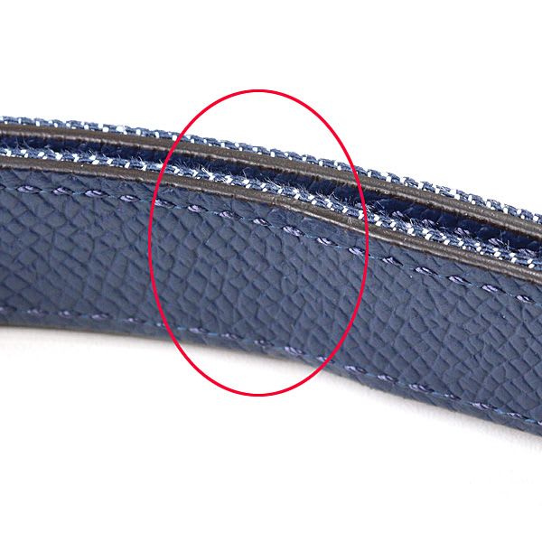 Hermes Belt Kelly Jean 18 PM Epson Denim Blue Series Silver Hardware — view 6