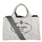 Prada 1 Bg642 Canvas Tote Bag Canapa Bianco — view 3