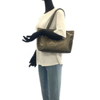 Gucci GG Imprime Grey Gunmetal Hardware Canvas Leather Tote Bag — view 8