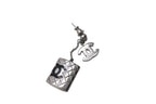 Chanel Earrings CC Logo Dangling 95c Metal Silver Black — view 4