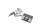 Chanel Earrings CC Logo Dangling 95c Metal Silver Black — view 2