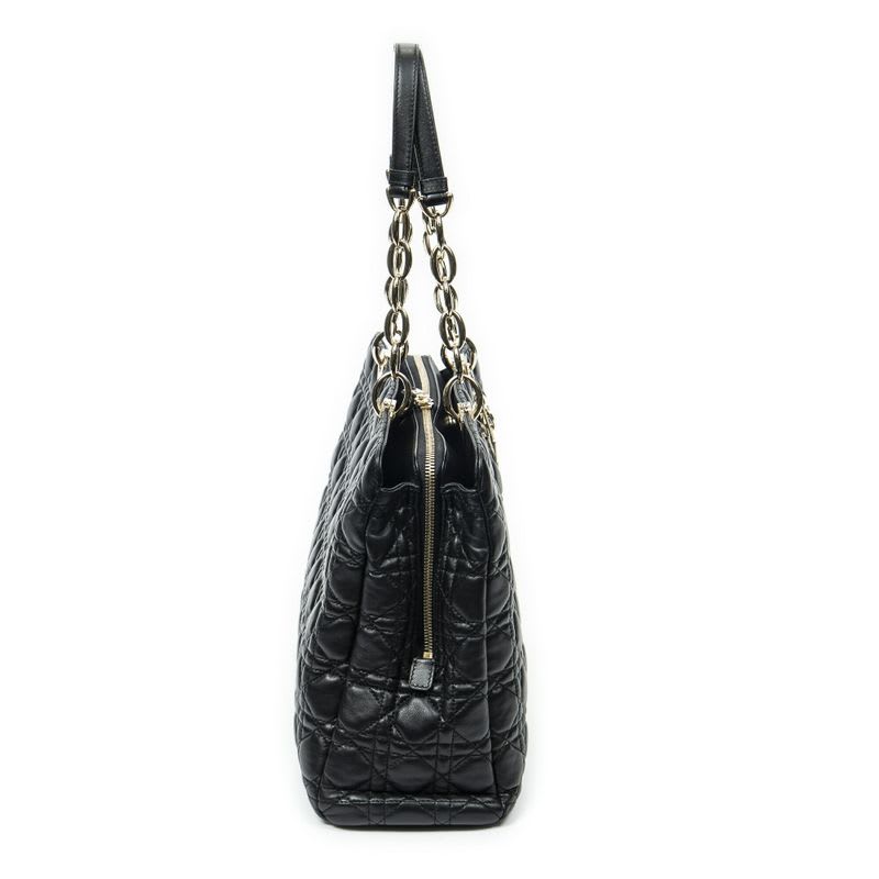 Dior Soft Shopping Tote Black Matelasse Lambskin Leather — view 5