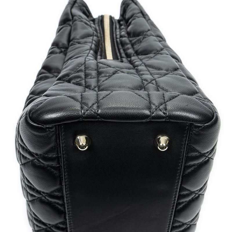 Dior Soft Shopping Tote Black Matelasse Lambskin Leather — view 8