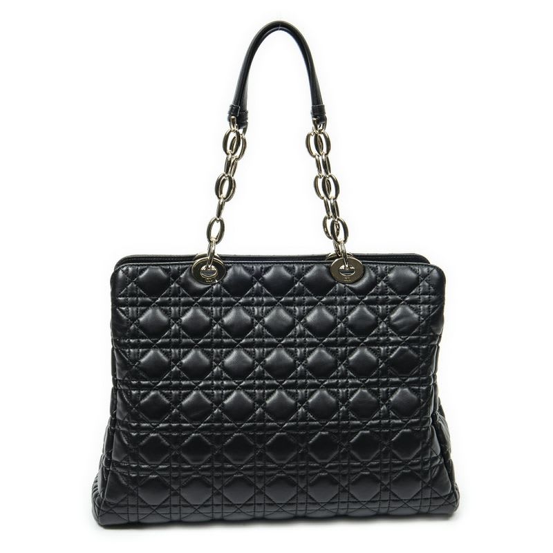 Dior Soft Shopping Tote Black Matelasse Lambskin Leather — view 6