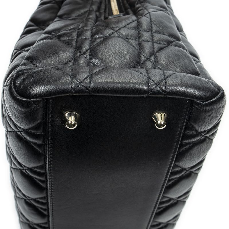 Dior Soft Shopping Tote Black Matelasse Lambskin Leather — view 9