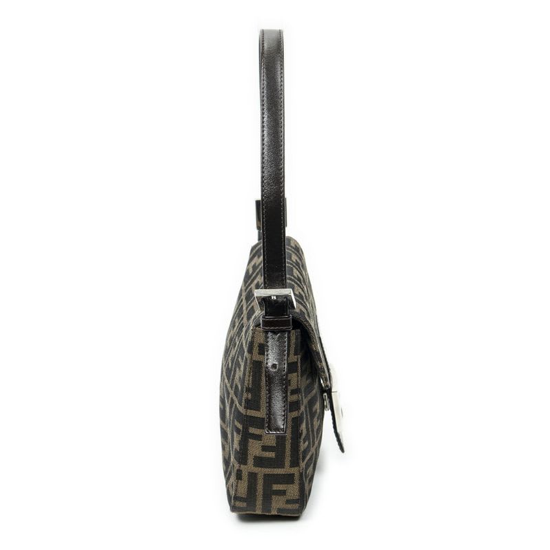 Fendi Square Flap Tongue Dark Brown Zucca Canvas — view 5