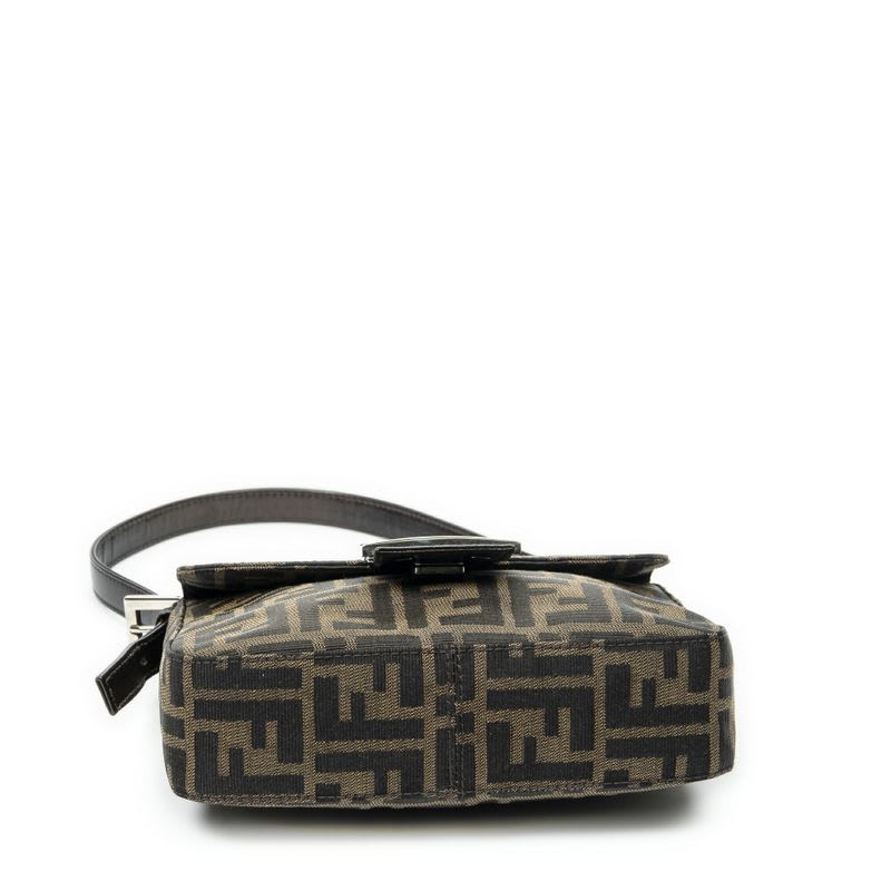 Fendi Square Flap Tongue Dark Brown Zucca Canvas — view 7