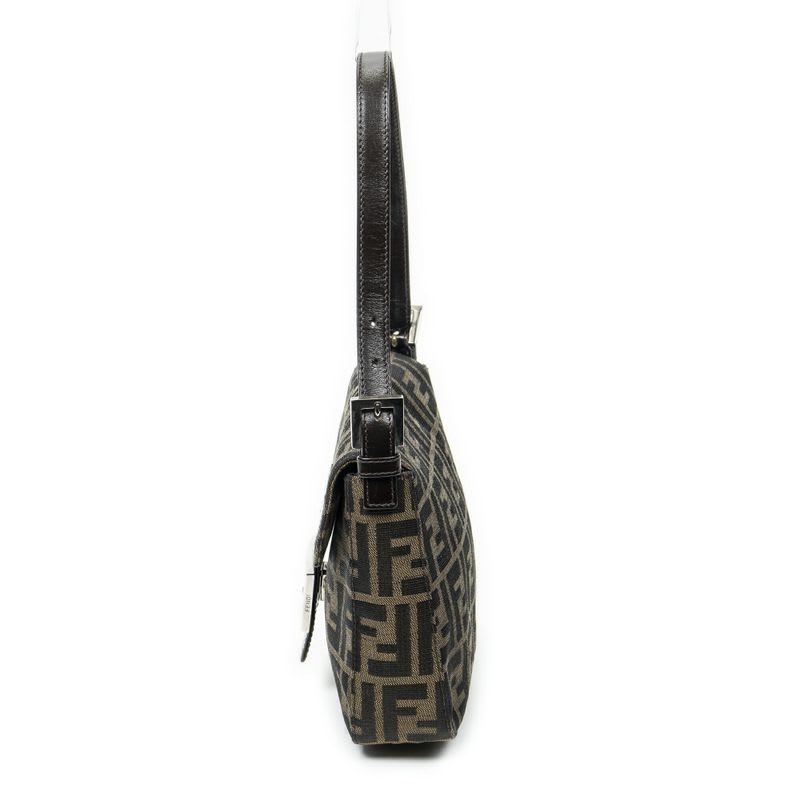 Fendi Square Flap Tongue Dark Brown Zucca Canvas — view 4