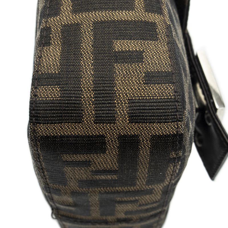 Fendi Square Flap Tongue Dark Brown Zucca Canvas — view 8