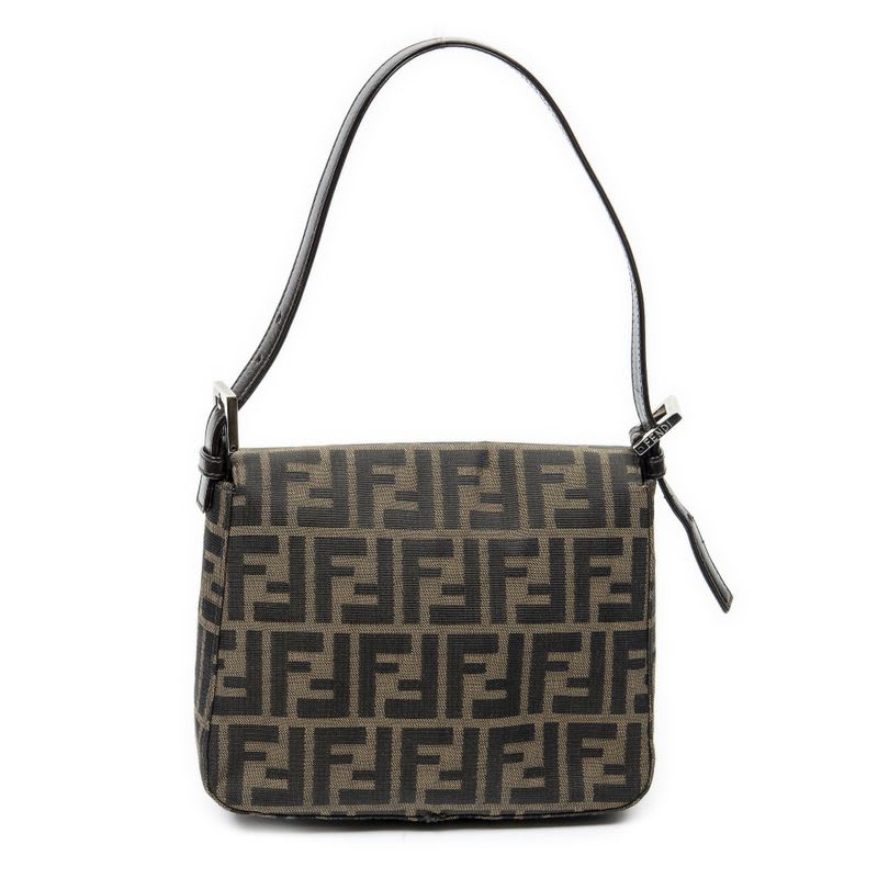 Fendi Square Flap Tongue Dark Brown Zucca Canvas — view 6