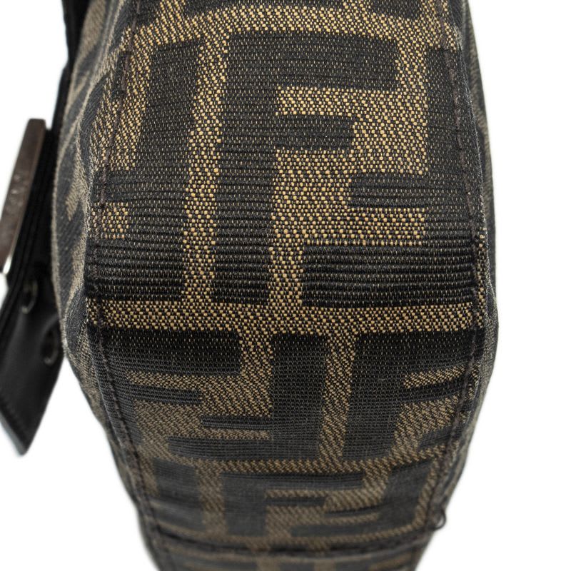 Fendi Square Flap Tongue Dark Brown Zucca Canvas — view 9