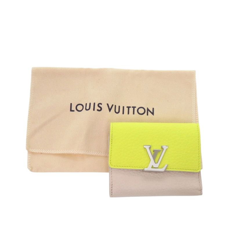 Louis Vuitton Portefeuille Capucines XS Taurillon Leather Yellow Beige — view 2