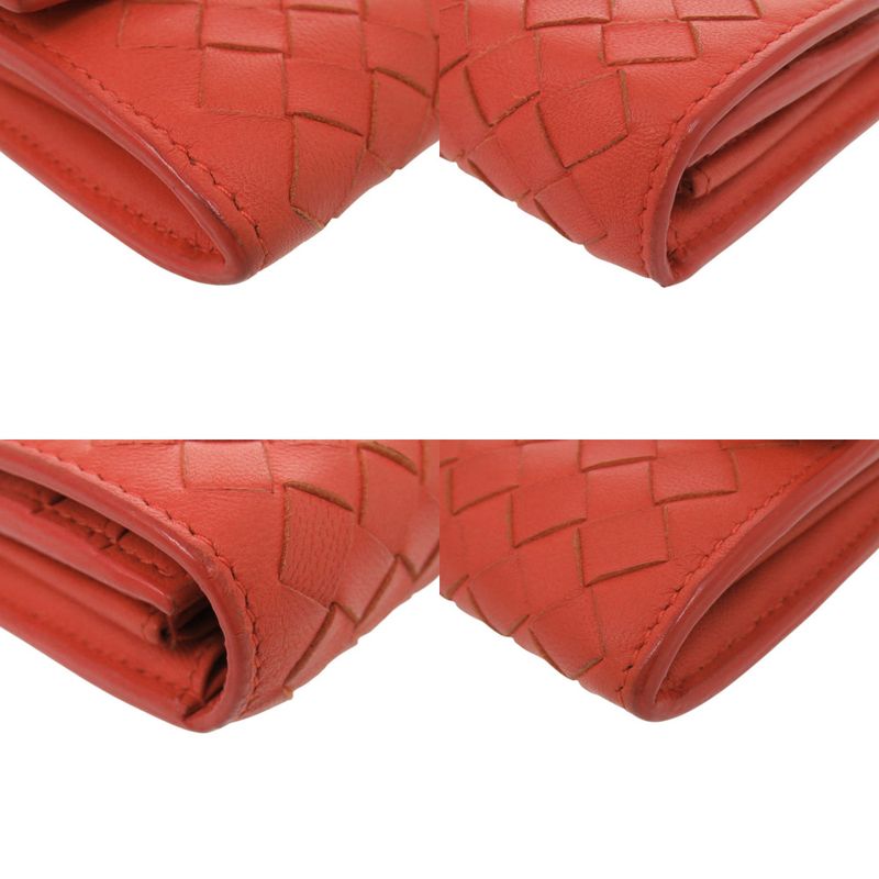 Bottega Veneta Intrecciato Leather Red Long Wallet 0787 — view 3