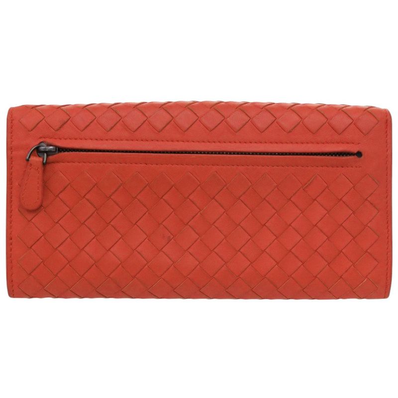 Bottega Veneta Intrecciato Leather Red Long Wallet 0787 — view 2