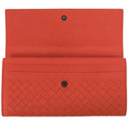 Bottega Veneta Intrecciato Leather Red Long Wallet 0787 — view 4