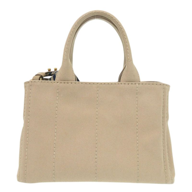 Prada Canapa Mini 1 Bg439 Canvas Beige Navy Tote Bag 0800 — view 4