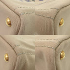 Prada Canapa Mini 1 Bg439 Canvas Beige Navy Tote Bag 0800