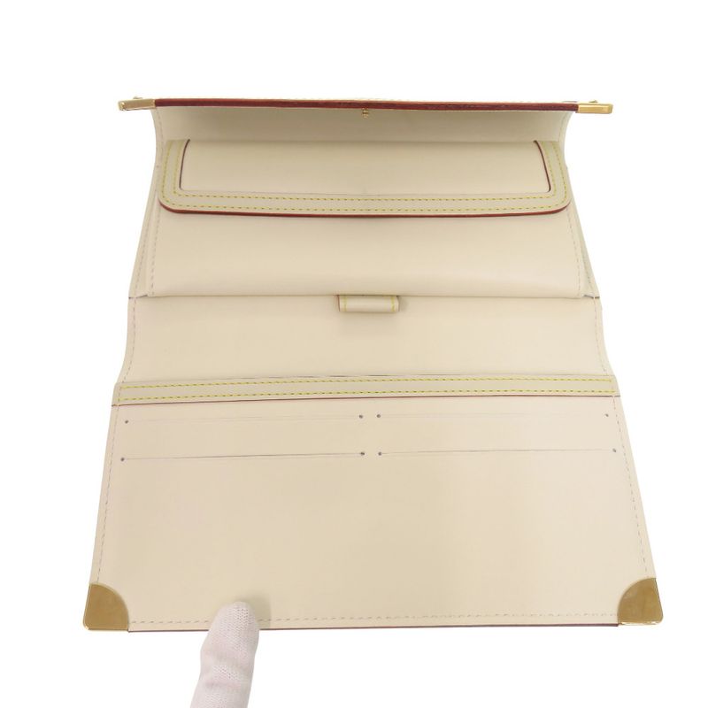 Louis Vuitton Porte Tresor International Suhali Leather White Long — view 3