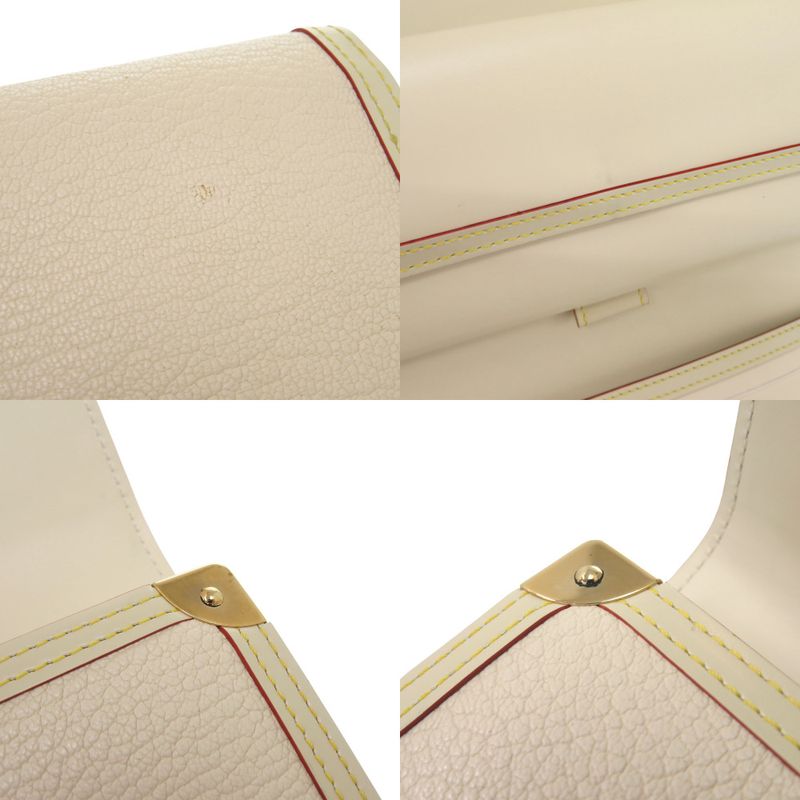 Louis Vuitton Porte Tresor International Suhali Leather White Long — view 6