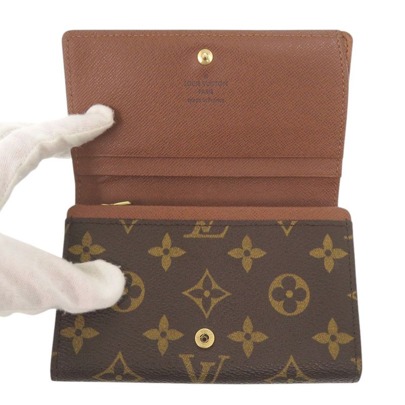 Louis Vuitton Non-stick Porte Monnaie Bier Tresor Monogram Brown Bifold — view 4