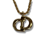 Christian Dior Necklace CD Logo Gold Hardware Vintage — view 4