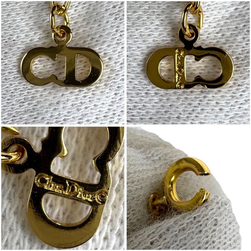 Christian Dior Necklace CD Logo Gold Hardware Vintage — view 9