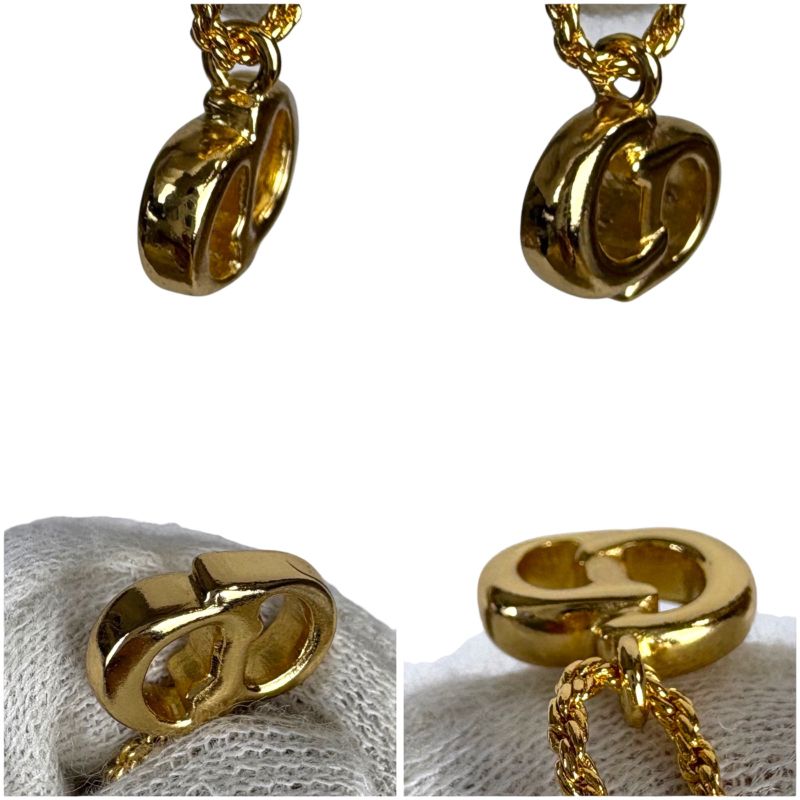 Christian Dior Necklace CD Logo Gold Hardware Vintage — view 8