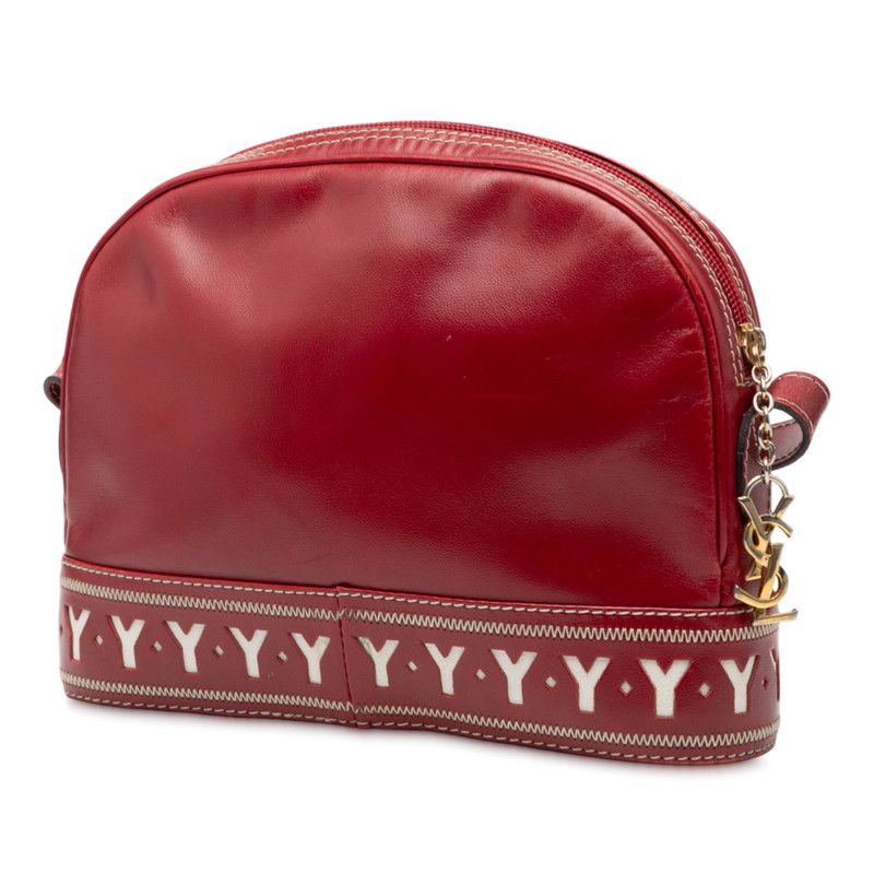 Saint Laurent Vintage Y Cut Red Leather — view 3