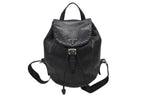 Prada Backpack Triangle Plate Logo Black Silver Leather 4