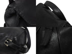 Prada Backpack Triangle Plate Logo Black Silver Leather 4 — view 5