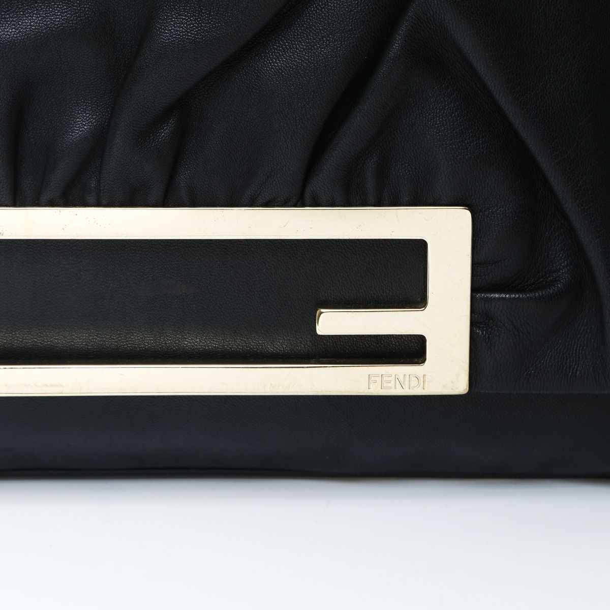 Fendi Shoulder Bag Bucket 2-Way Leather Clutch — view 8