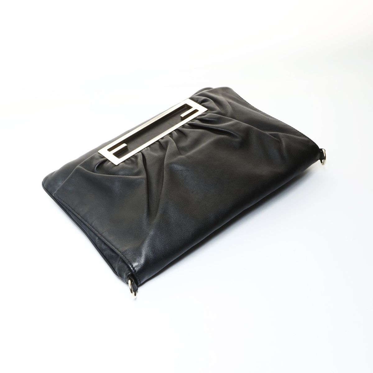 Fendi Shoulder Bag Bucket 2-Way Leather Clutch — view 9