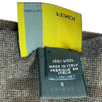 Fendi Muffler FF Logo Wool Shawl Brown Scarf — view 4
