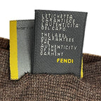 Fendi Muffler FF Logo Wool Shawl Brown Scarf — view 5