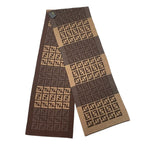 Fendi Muffler FF Logo Wool Shawl Brown Scarf — view 2