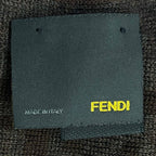 Fendi Muffler FF Logo Wool Shawl Brown Scarf — view 3