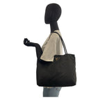 Prada Tessuto Triangle Logo Plate Black Gold Hardware Nylon Tote Bag — view 7
