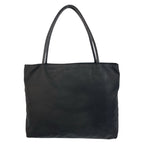 Prada Tessuto Triangle Logo Plate Black Gold Hardware Nylon Tote Bag — view 3