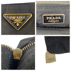 Prada Tessuto Triangle Logo Plate Black Gold Hardware Nylon Tote Bag — view 5