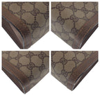 Gucci Vintage Sherry Line Brown Beige GG Supreme Canvas Clutch Bag Second — view 4