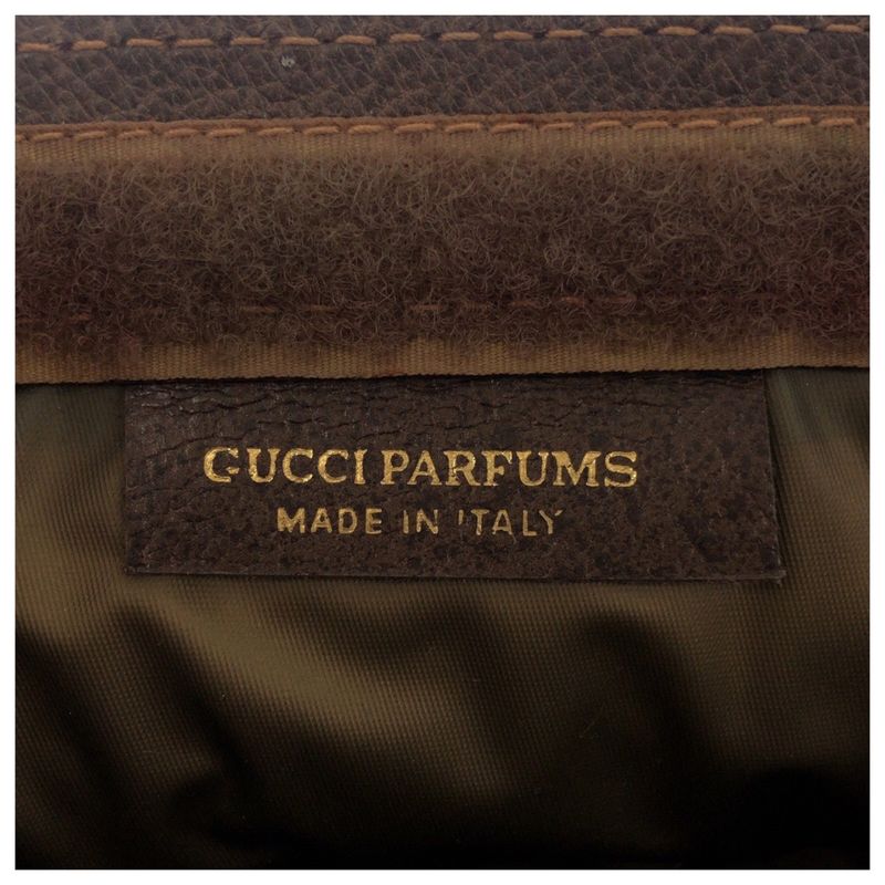 Gucci Vintage Sherry Line Brown Beige GG Supreme Canvas Clutch Bag Second — view 7