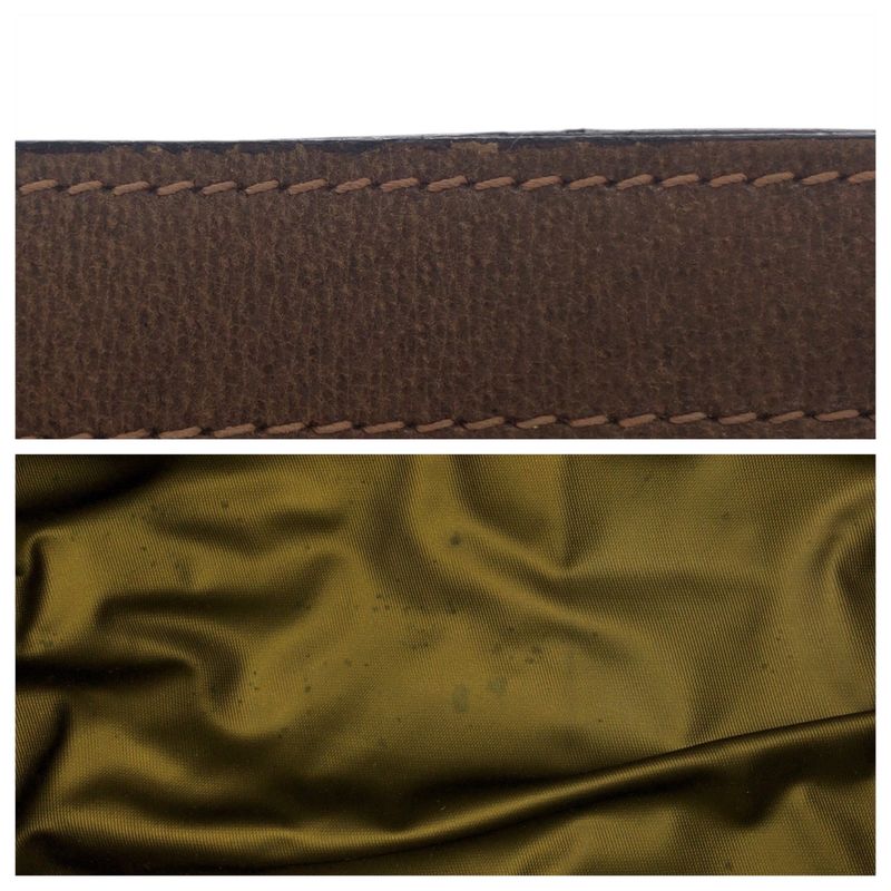 Gucci Vintage Sherry Line Brown Beige GG Supreme Canvas Clutch Bag Second — view 6