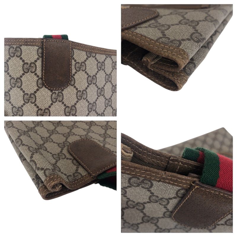 Gucci Vintage Sherry Line Beige Brown Gold Hardware Tote Bag — view 6