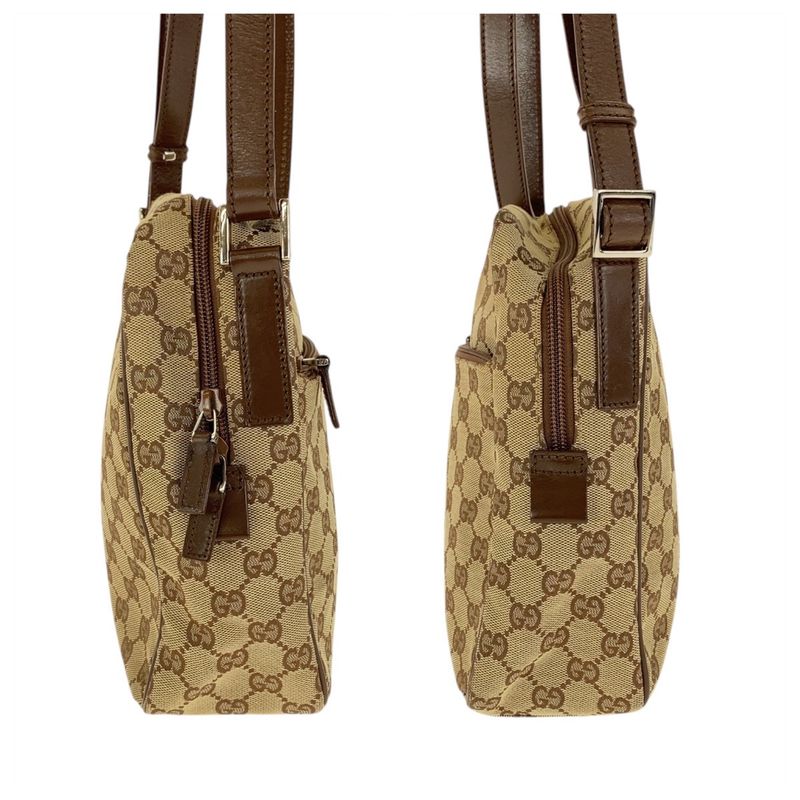 Gucci Beige Brown Silver Hardware GG Canvas Leather 018 1612 Shoulder Bag — view 9