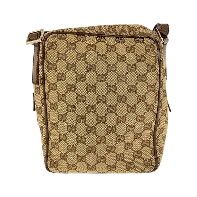 Gucci Beige Brown Silver Hardware GG Canvas Leather 018 1612 Shoulder Bag — view 3