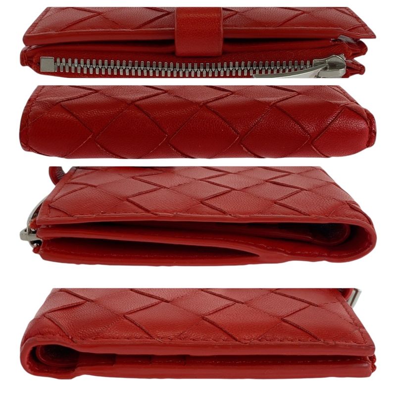 Bottega Veneta Maxi Intrecciato Red Silver Hardware Folding — view 5